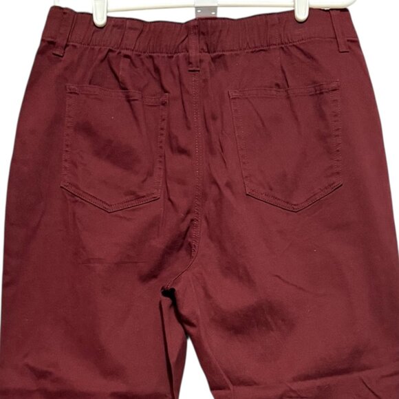 St. Johns Bay Women's Elastic Back Waistband Stretch Burgundy Pants Size 16 NWT - Picture 4 of 10